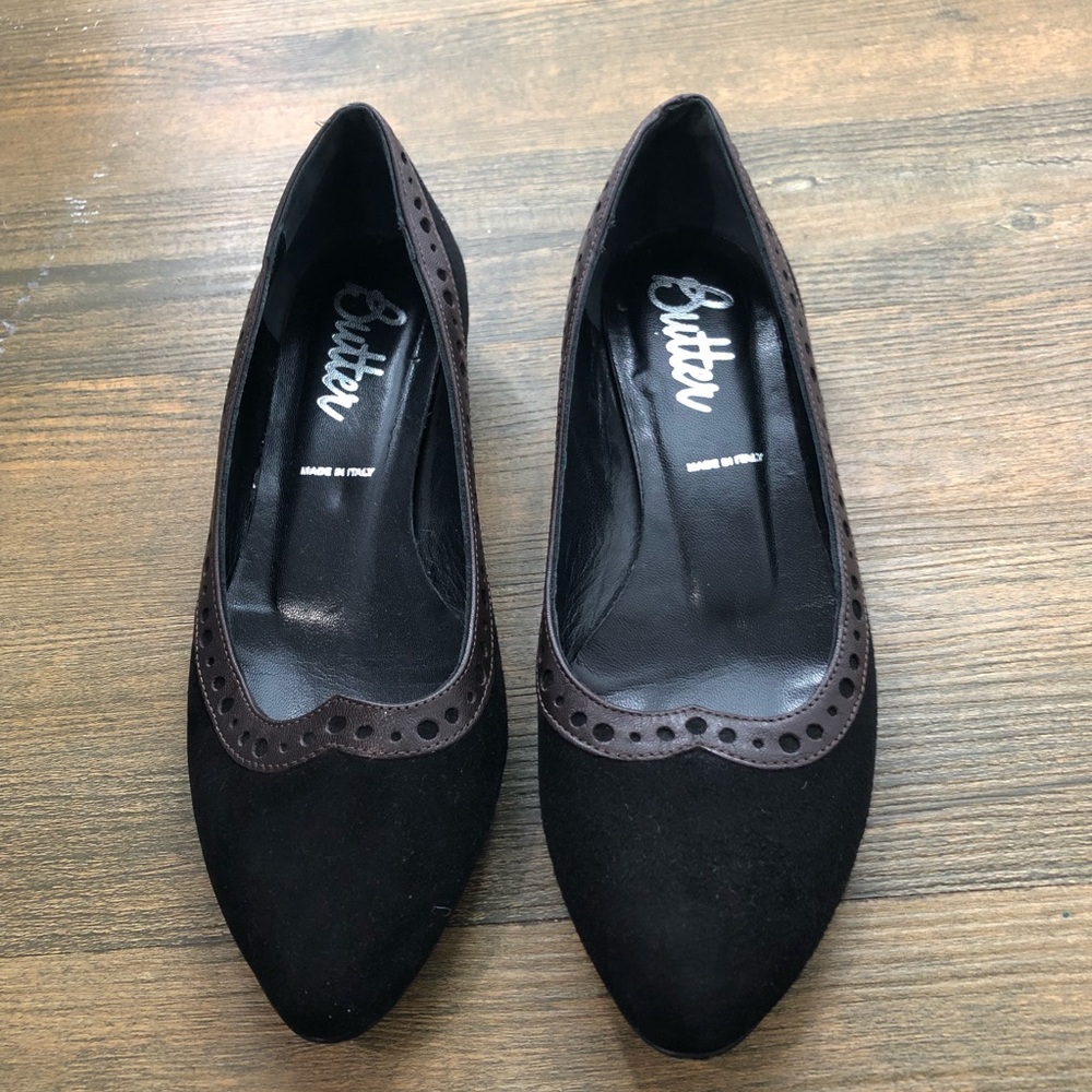 Butter Shoes Black Suede Flats Sz.‎ 8.5
